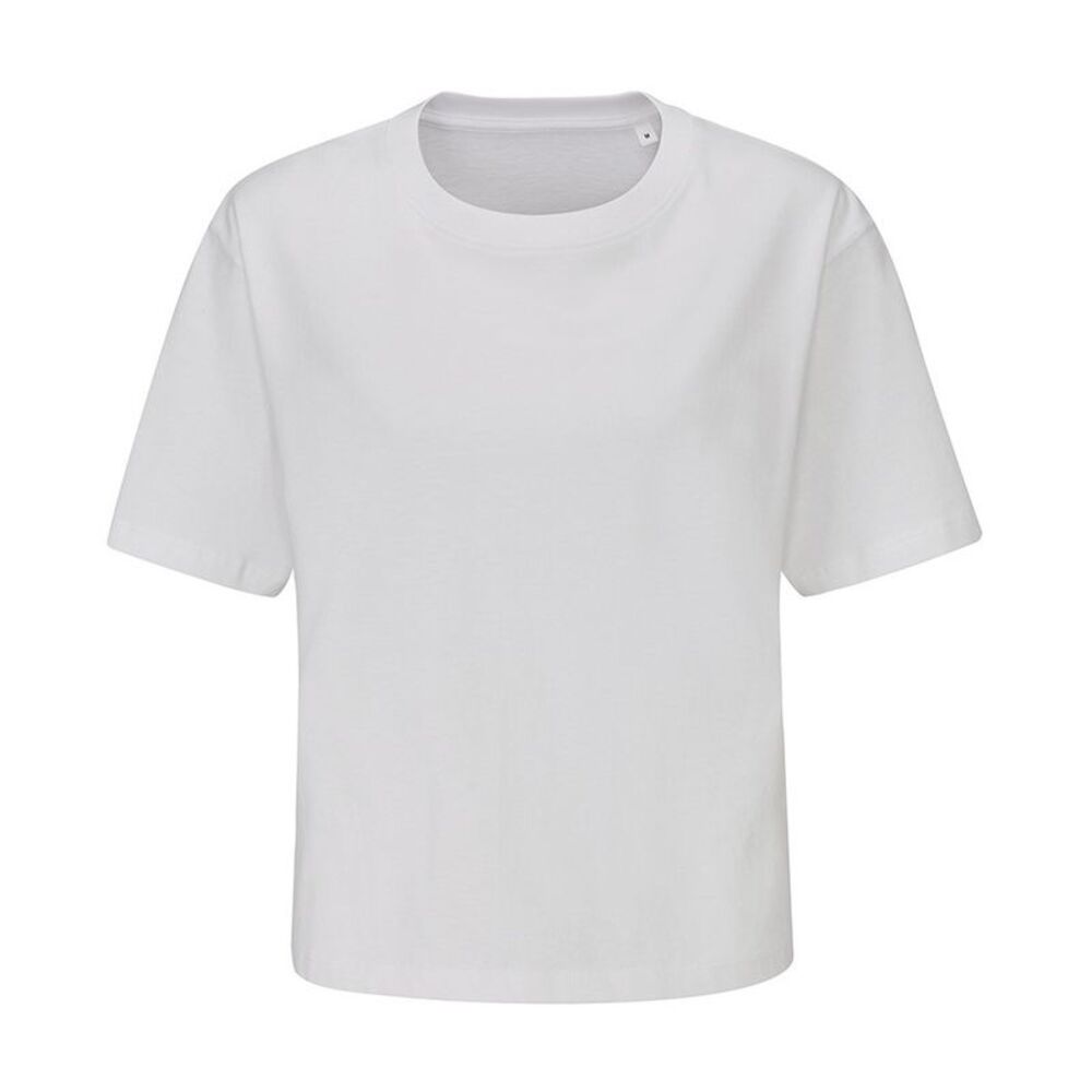 Mantis Womens/Ladies Heavy Crop T-Shirt / White